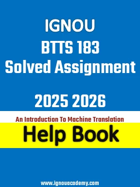 IGNOU BTTS 183 Solved Assignment 2025 2026